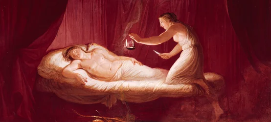 De Liefde verwondt Psyche, door Andrea Appiani, fresco