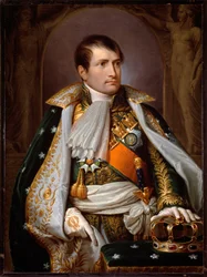 Portret van Napoleon Bonaparte in kostuum van koning van Italië