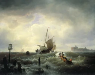 De ingang van de haven in Hellevoetsluis