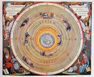 Wereldkaart, studie van de Aarde gebaseerd op de theorieën van Ptolemaeus