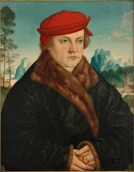 Portret van een man met rode baret