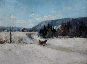 Winterlandschap bij Skaugum heuvel