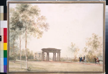 Poort naar het park in Tsarskoye Selo