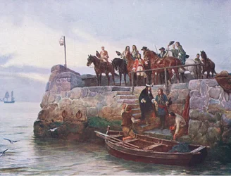 De Verloren Zaak: De vlucht van James II na de Slag bij de Boyne 1690, illustratie uit 