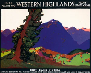 Western Highlands - Eerste klas hotels - Britse poster, ca 1926