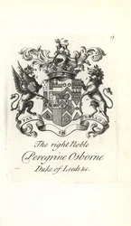 Wapen en wapenrusting van de zeer edele Peregrine Osborne, 2e Hertog van Leeds