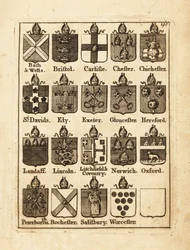 Wapen van de Bisschoppen van Bath & Wells, Bristol, Carlisle, Chester, Chichester, enz.