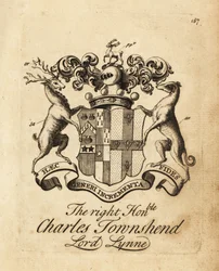 Wapen van de Zeer Eerwaarde Charles Townshend, Heer Lynne, 3e Burggraaf Townshend