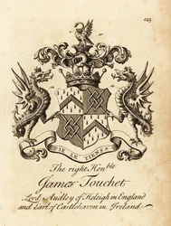 Wapen van de Zeer Eerwaarde James Touchet, Heer Audley van Heleigh in Engeland, 6e Graaf van Castlehaven in Ierland, overleden 1740