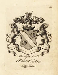 Wapen van de Zeer Eerwaarde Robert Petre, Heer Petre, 8e Baron Petre