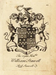 Wapen van de Zeer Eerwaarde William Stawell, Lord Stawell, 3e Baron Stawell (overleden 1742)