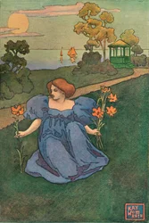 Een decoratief paneel door Kay Womrath, ca. 1899