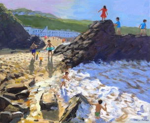 Klimmen op de rotsen, St Ives