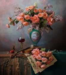 Romantische rozen en viool