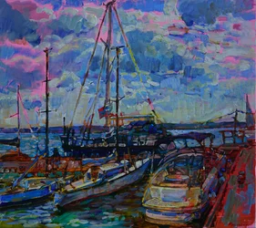Levendige havenboten