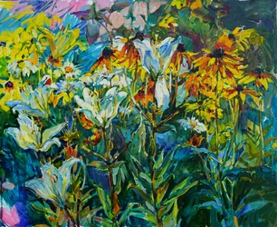 Levendige zomertuin