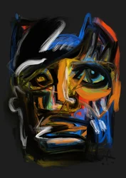 Expressief abstract portret