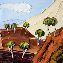 Bomen met textuur in de Outback