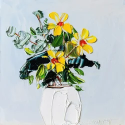 Levendige bloemen in impasto-stijl