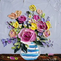 Levendige bloemen in impasto-stijl