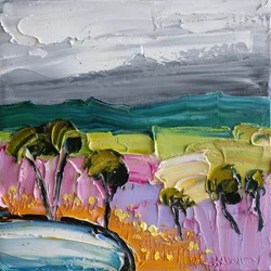 Levendig landschap met veel textuur