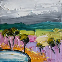 Levendig landschap met veel textuur