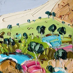 Levendig landschap met veel textuur