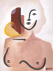 Serene abstracte vrouw