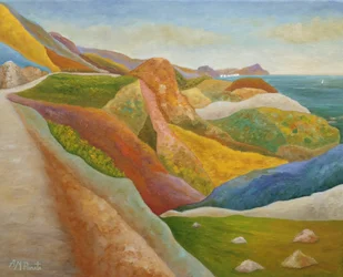 Kleurrijk kustlandschap