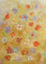 Kleurrijke bloemen met textuur