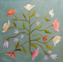 Pastelkleurige bloemen in de tuin