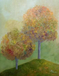Vredige herfstbomen