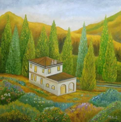 Huis op een heuvel in Toscane