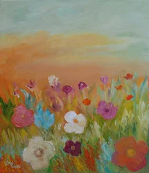 Kleurrijk bloemenveld