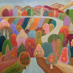 Levendig denkbeeldig landschap