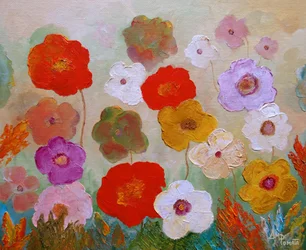 Levendig geschilderde bloemen