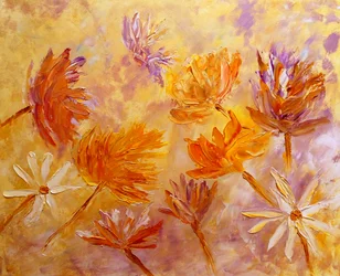 Levendige bloemen met een rijke textuur