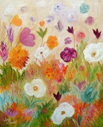 Speelse bloemen in de tuin