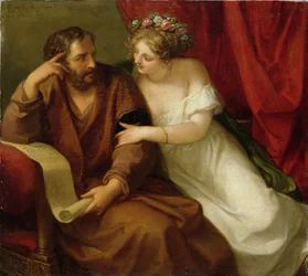 Phryne verleidt de filosoof Xenokrates, 1794