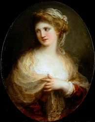 Portret van een Dame met een Gele Sjaal