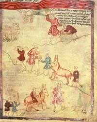 Abraham en het offer van Isaak, uit de Aelfric Pentateuch, van St. Augustine