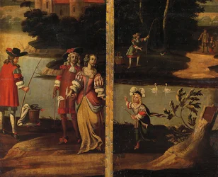 Vierdelig Dubbelzijdig Scherm, c.1700