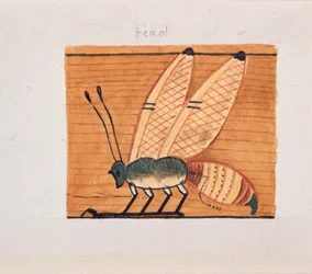 Kopie van muurschildering, graf van Mentuhotpe, Thebe, 20e eeuw