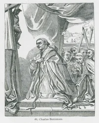 Sint Charles Borromeus (litho)