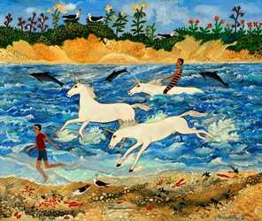 Eenhoorn oefenen, 2012 (acryl)