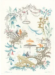 Chinese arabesk met een dubbele parasol, ca. 1795