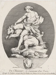 Een Jager die een Beer Grijpt, 1737