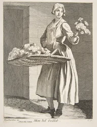 Bloemenverkoper, 1738