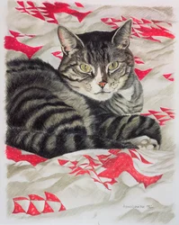 Kat op quilt