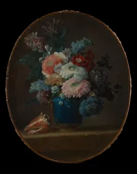 Vaas met bloemen en schelp, 1780